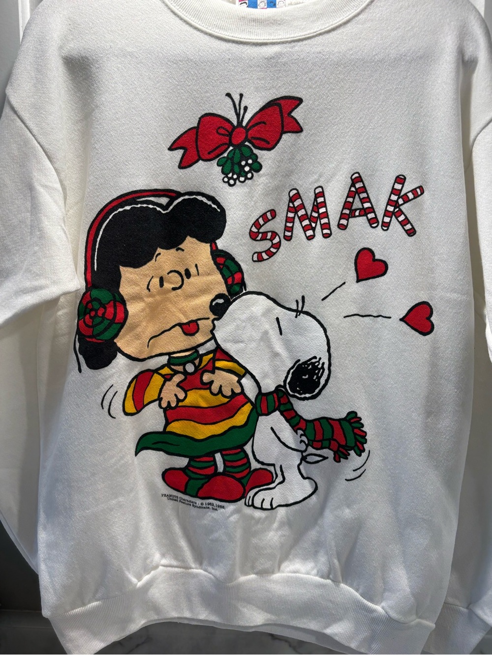 Vintage Peanuts Holiday Graphic Tee - Red Green Yellow White